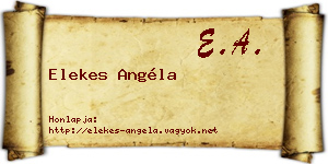 Elekes Angéla névjegykártya